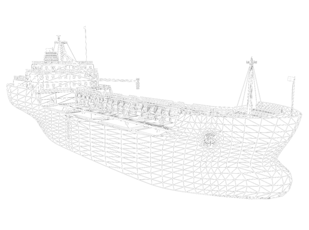 Gitternetzgrafik eines Öltankers