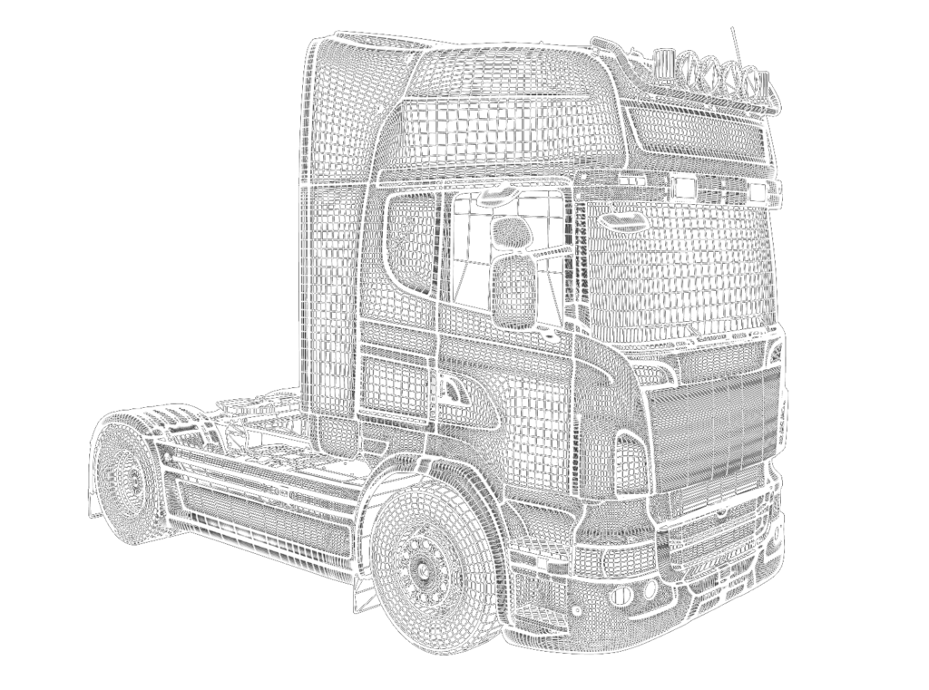 Grid graphic of a truck