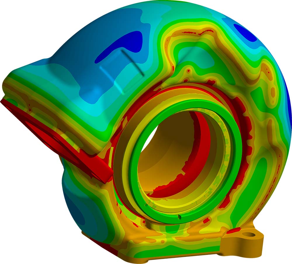 Simulation of foil insulation on a turbocharger